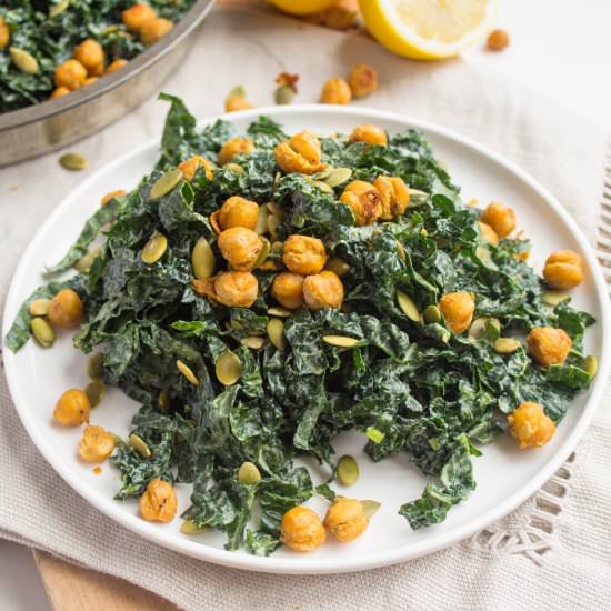 Vegan Kale Caesar Salad