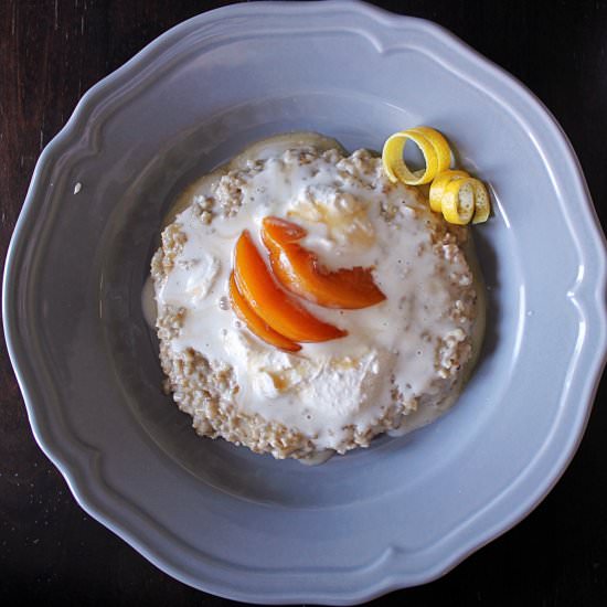 Oats with Peach Earl Grey Compote