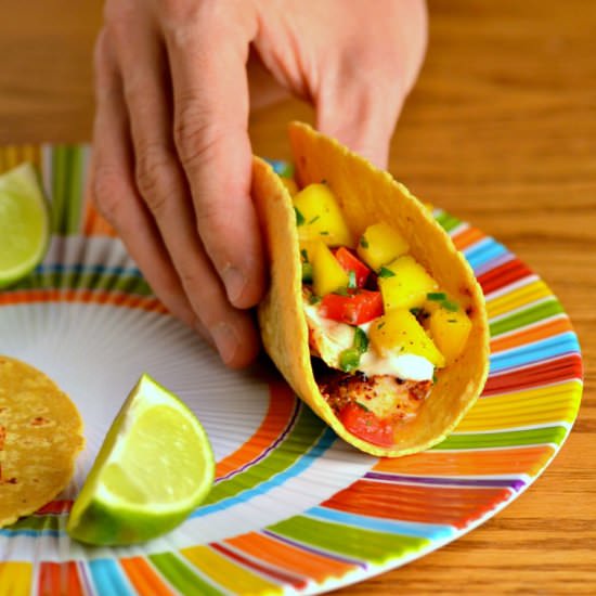 Fish Tacos w/ Mango Salsa