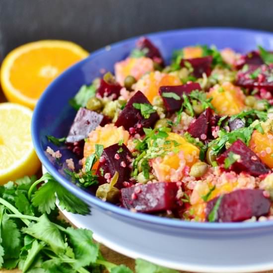 Beetroot, orange and quinoa salad