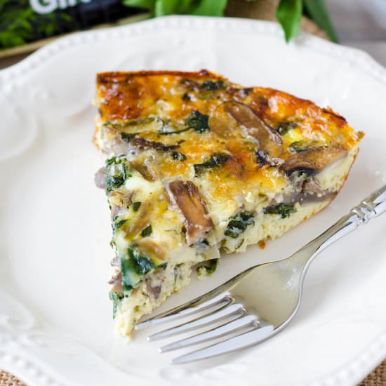 Crustless mushroom tarragon quiche