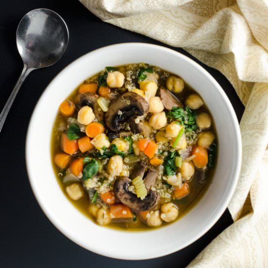 Quick Mushroom Quinoa Soup