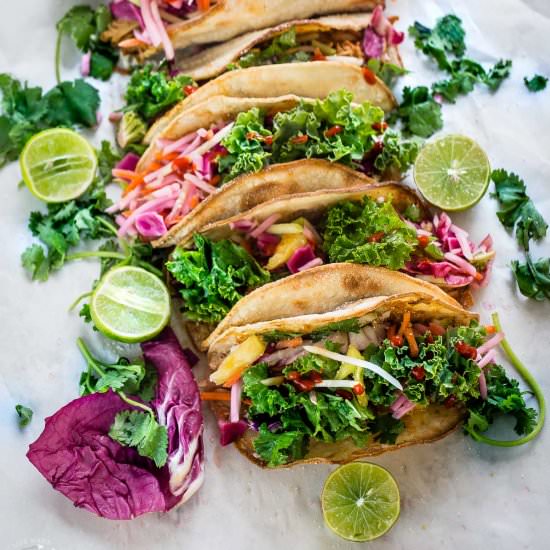 Asian Tilapia and Kale Slaw Tacos