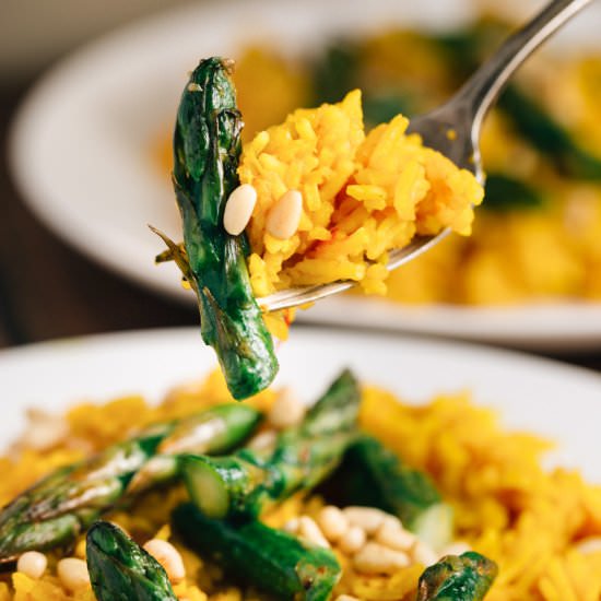 Saffron Rice with Asparagus
