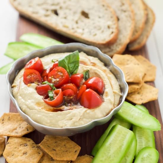 5 Minute Bruschetta Hummus