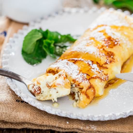 Maple Ricotta Stuffed Crepes