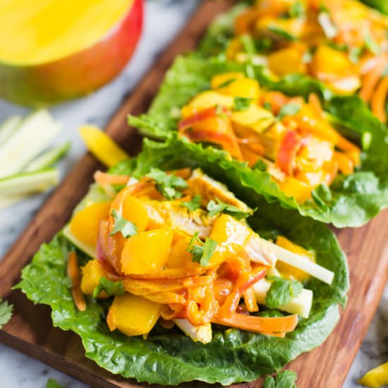 Mango Chicken Lettuce Wraps