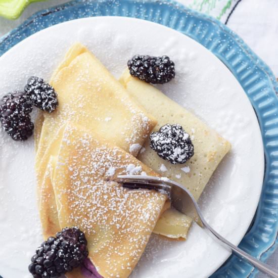 Mascarpone & Berry filled Crepes