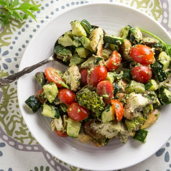 Warm Pesto Chicken Salad