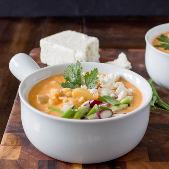 Corn and Buffalo Chicken Chowder