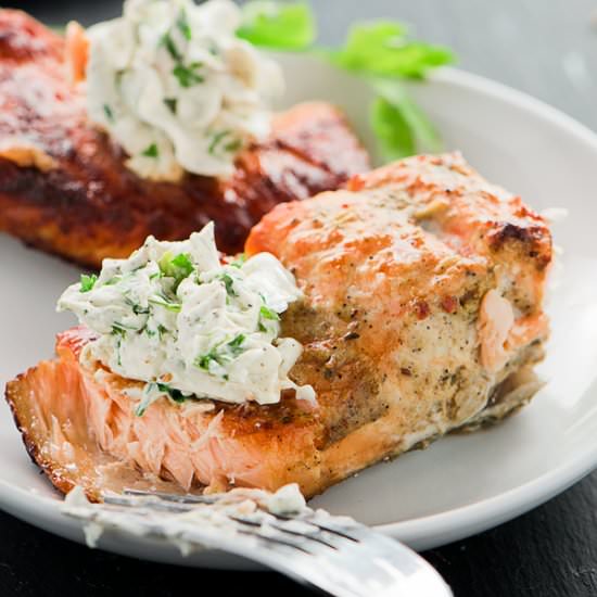 Baked Salmon in Mustard Sauce