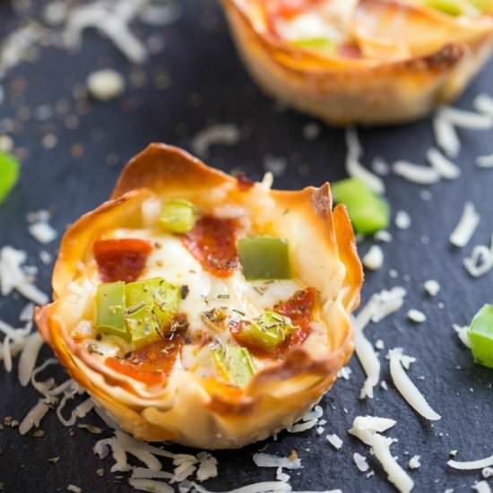 Pizza Wonton Cups