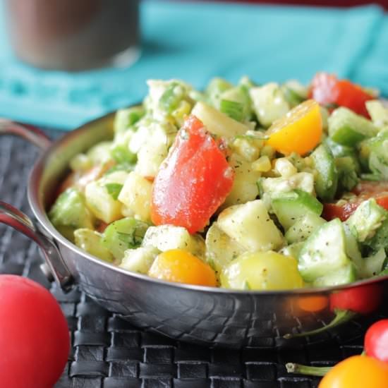 Roasted corn and avocado salad