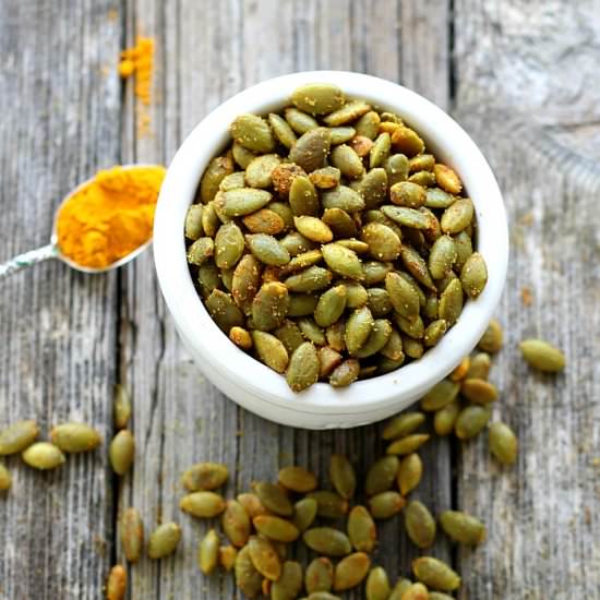 Turmeric Roasted Pumpkin Seeds