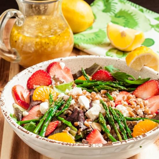 Strawberry Asparagus Farro Salad