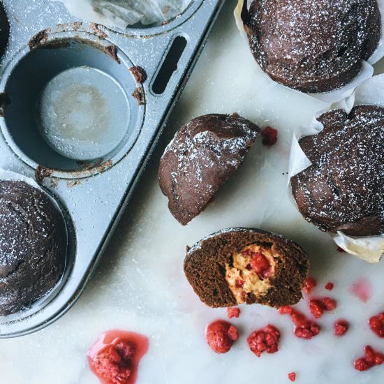 PB&J Chocolate Muffins