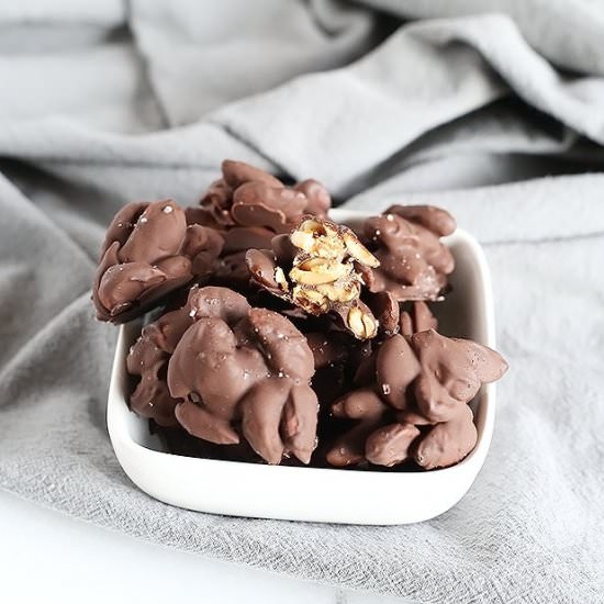 3 Ingredient Salted Chocolate Almond Clusters