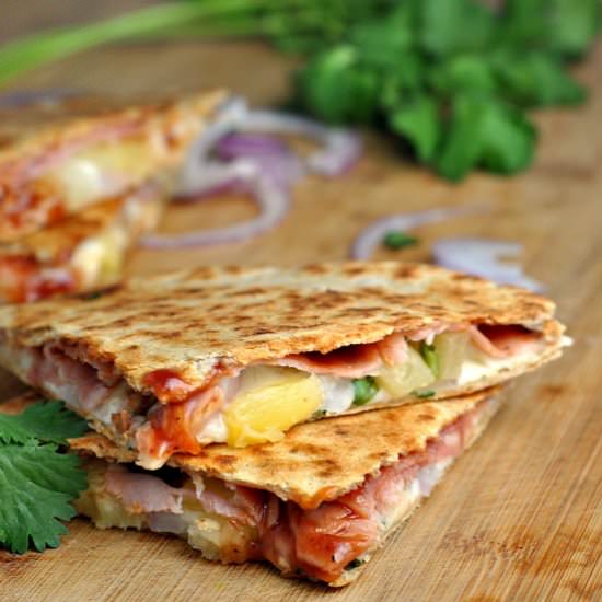 Hawaiian Pizza Quesadilla