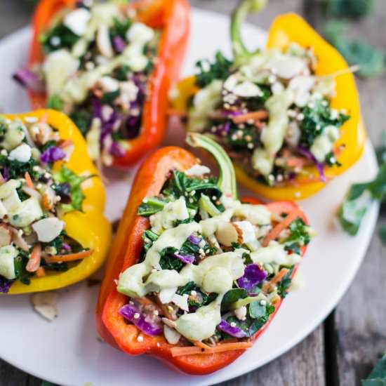 Greens & Quinoa Stuffed Peppers