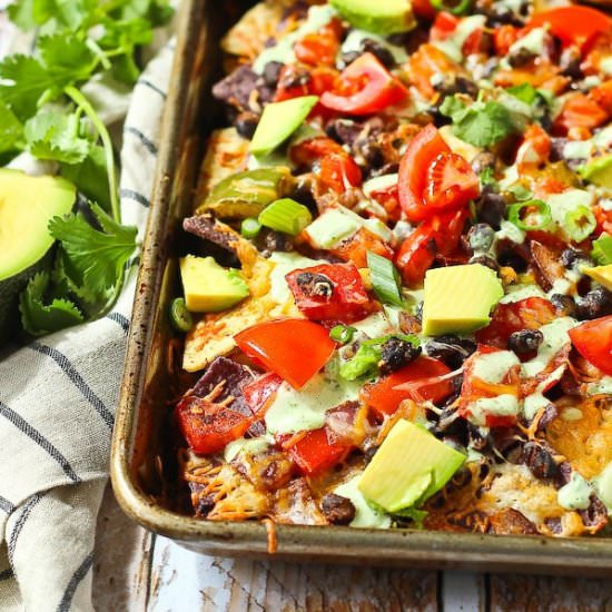 Vegetarian Nachos w/ Cilantro Lime