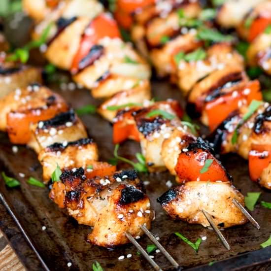 Honey Garlic Chicken Skewers