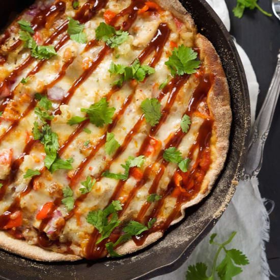 Cast Iron BBQ Chicken Pizza