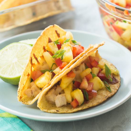 Baked Hawaiian Chicken Tacos