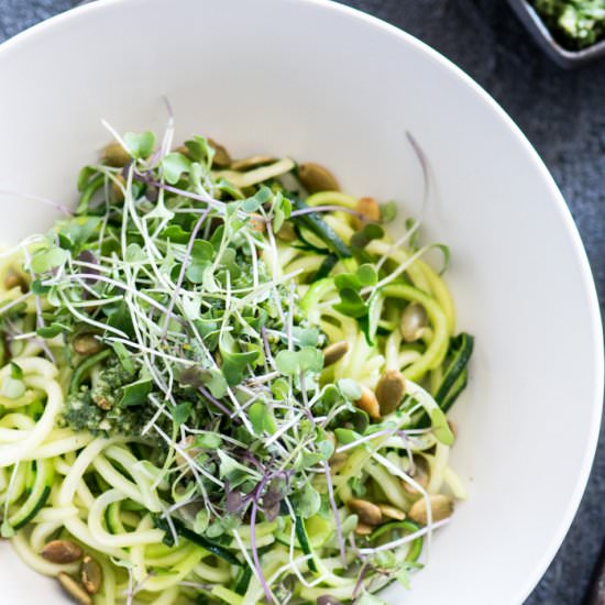 Zucchini Noodles with Pesto