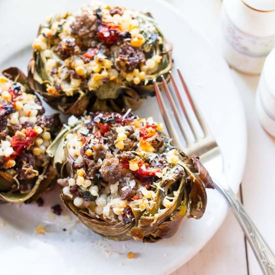 Tuscan-Inspired Stuffed Artichokes