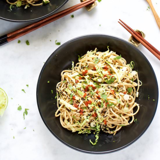 Quinoa Noodles with Almond Sauce
