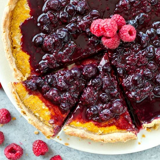 Lemon Tart with Berry Sauce