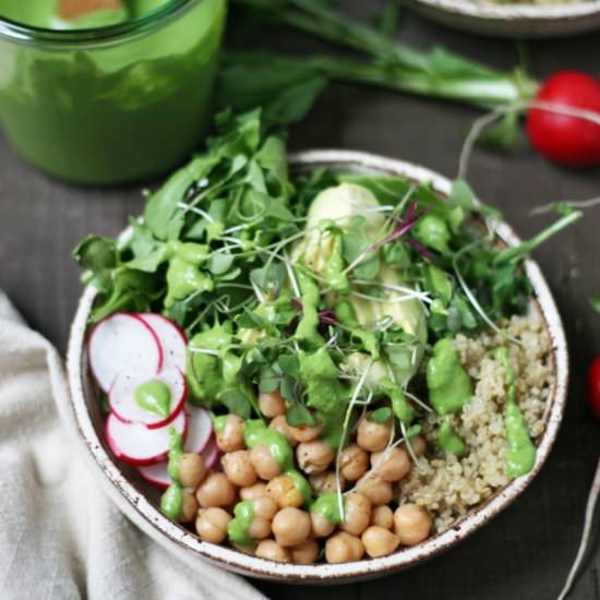 Spring Bowls with Green Dressing