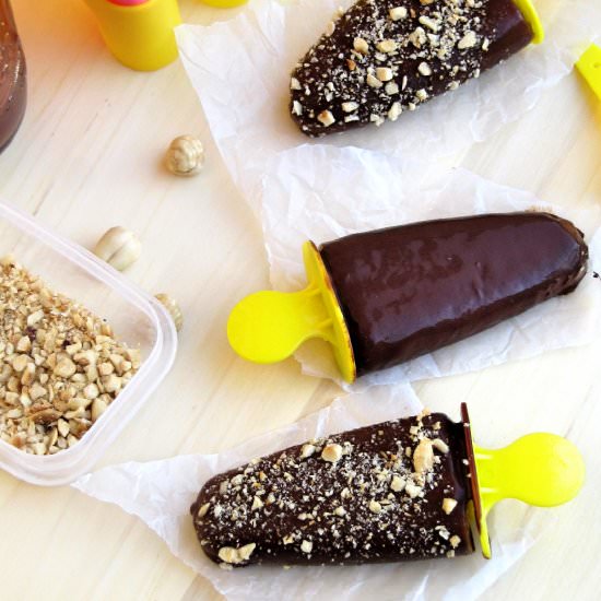 Healthy Chocolate Banana Popsicles