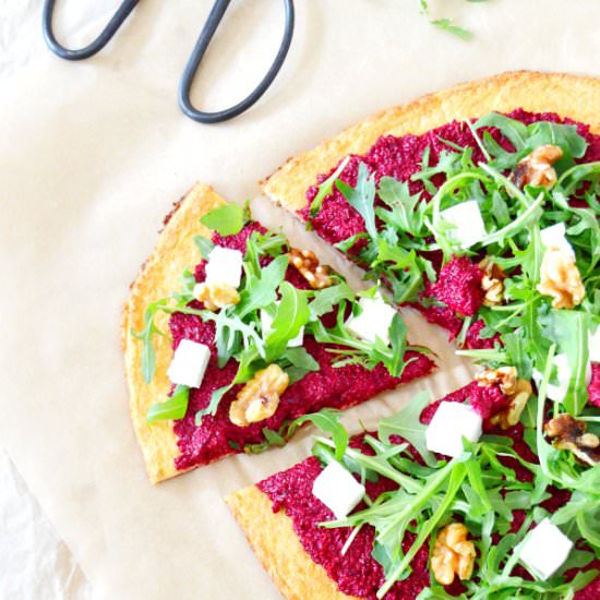 Veggie Beet Pizza with a Cauliflower Crust