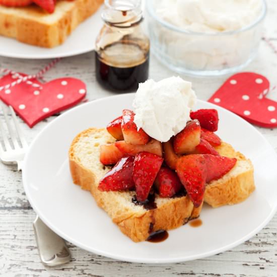 Balsamic Strawberries on Brioche