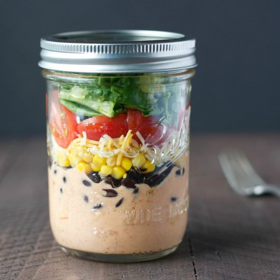 Chicken Taco Mason Jar Salads
