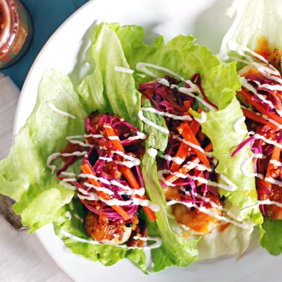 Asian Crispy Shrimp Lettuce Wraps