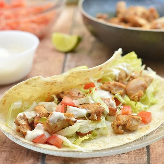 Chicken Soft Taco with Secret Sauce