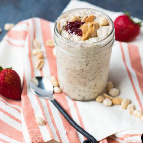 Peanut Butter Jelly Overnight Oats