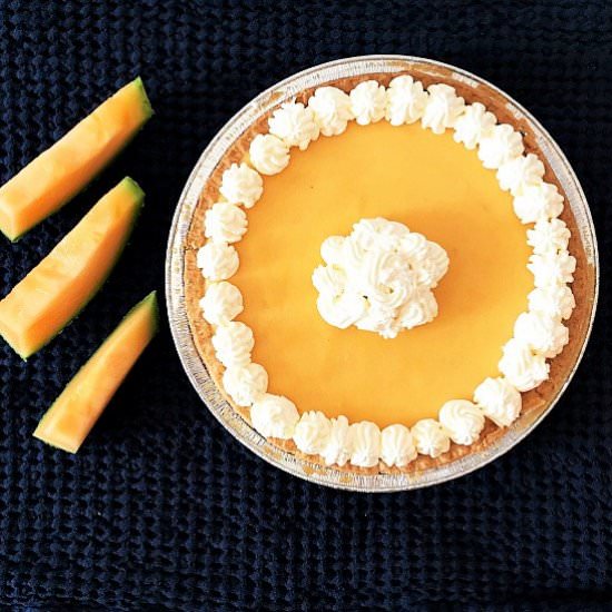 Cantaloupe Pie with Whipping Cream