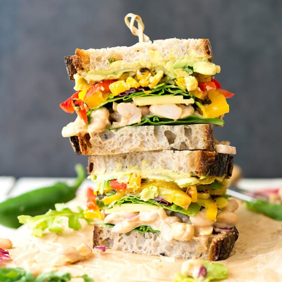 Chipotle White Bean Salad Sandwich