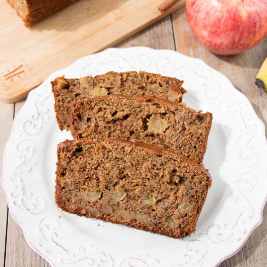 Healthy Apple Cinnamon Banana Bread