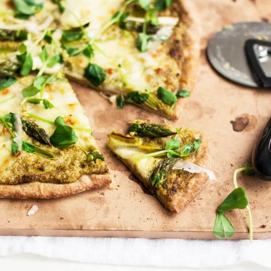 Asparagus Pesto Pizza
