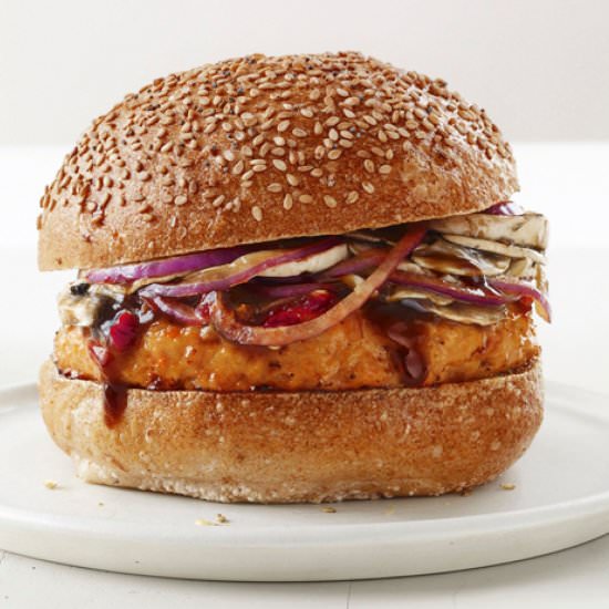 Hoisin Chicken Burgers with Pickled
