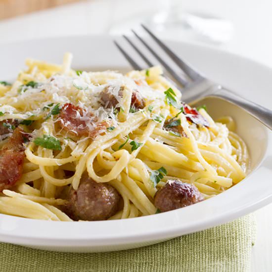Sausage Carbonara Pasta