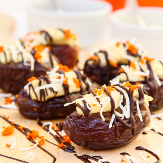Orange Cream Stuffed Chocolate Date