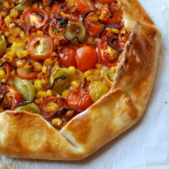 Tomato, Mozzarella, & Corn Galette