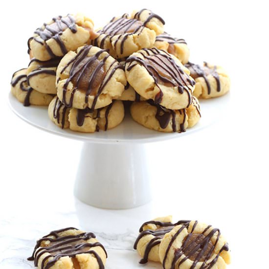 Twix Thumbprint Cookies