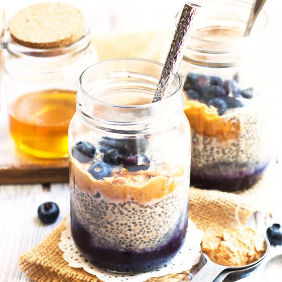 Peanut Butter & Jelly Chia Pudding