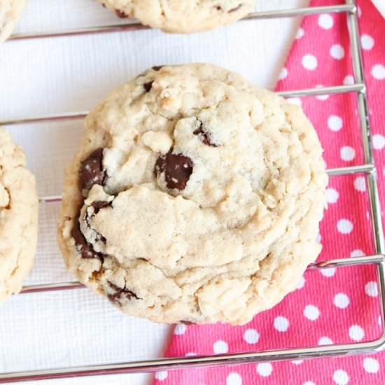 PB Oatmeal Choc Chip Cookies
